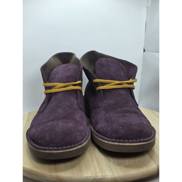 New Clarks Bushacre 2 Suede Chukka Desert Boots US13 Purple ankle chelsea work - Picture 2 of 10